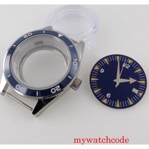 41mm Corgeut Stainless Steel Watch Case Ceramic Bezel Insert Sapphire Glass For NH35 NH36 Automatic Movement