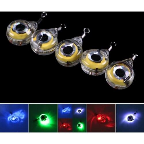 5PCS LED Flashing Fishing Light Squid Bait Lures Fishing Pesca Lure Underwater Fish Attraction Lamp Float 5 Colors