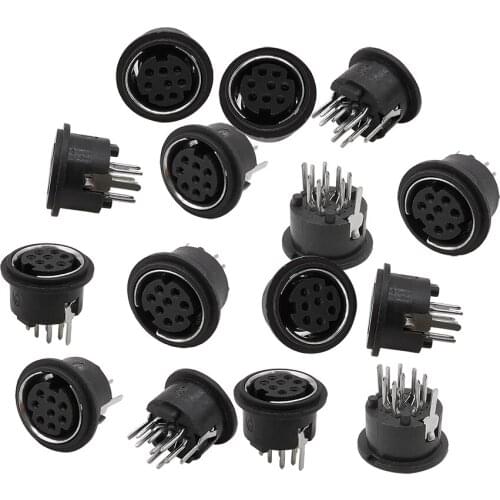 50Pcs/Lot 8Pin Mini DIN Female Socket Connector 8 Poles DIN Mini Jack PS2 Mini Circular DIN Terminal Chassis Mouse Keyboard Plug