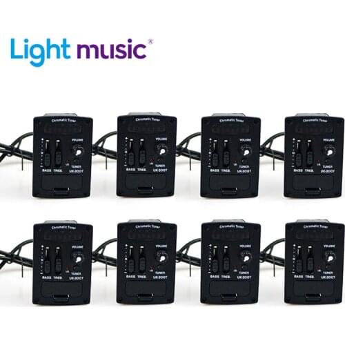 8set UK-300T 2 Band Ukulele EQ Equalizer UK Mini Guitar Pickup Rod Soft Piezo Pickup with Tuner Chromatic Guitarrra Accessories