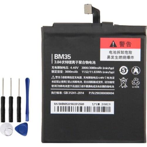 Original Phone Battery BM35 For Xiaomi 4C Mi4c Replacement Rechargable Batteries 3080mAh With Free Tools