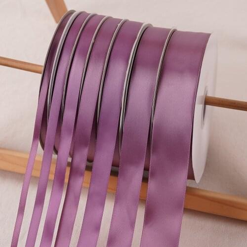 Bean Paste Purple Ribbon 100Yards/Roll Polyester Ribbons Wedding Christmas Decorative Cake Gift Box Wrap Hand DIY Accessories