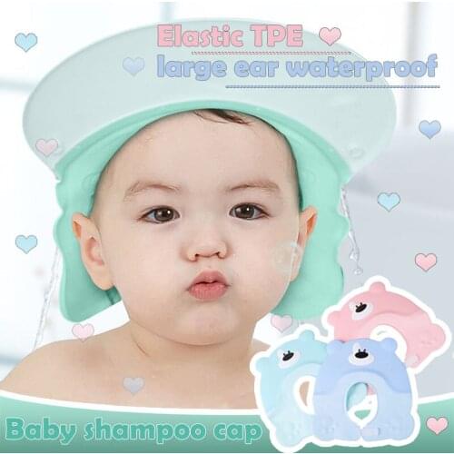 Baby Bath Hat Soft Baby Shampoo Cap Protect Eye Waterproof Splash Guard Shield Bebes Children Bathing Shower Cap Kids Hats