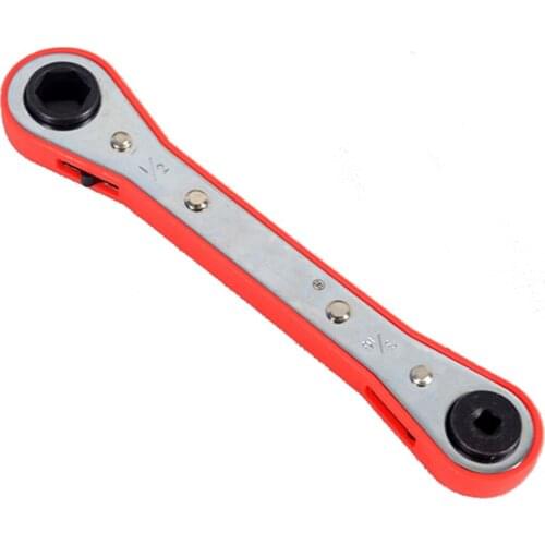 Double-end Ratchet Wrench Air Conditioner Refrigeration Maintenance Tool Shut-Off Valve Wrench Tool