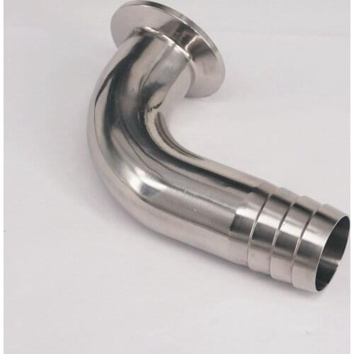 Fit Hose I/D 32mm Barbed 304 Stainless Steel Ferrule OD 1.5" Sanitary Ferrule 90 Degree Elbow Pipe Fitting