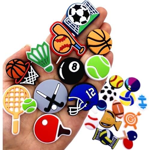 10PCS/Set Sport Series Components Football Basketball PVC Flat Back For DIY Scrapbook Phone Case Jewelry Making Accessories