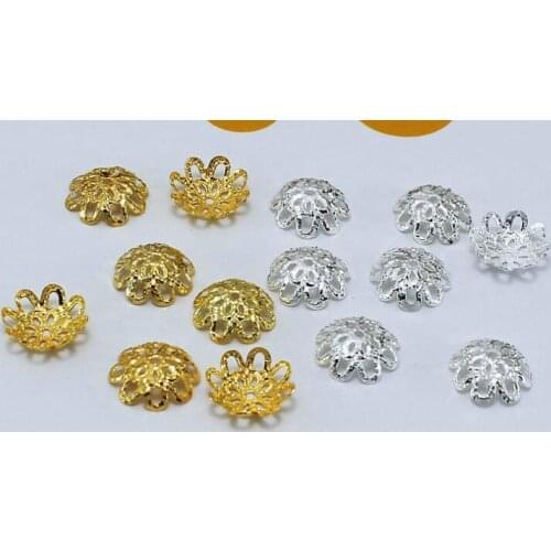 50pcs/lot 10mm End Bead Caps Pattern Metal Alloy Spacer Beads Hole Beads Flat Beads Nepal Buddha Beads For Jewelry Making