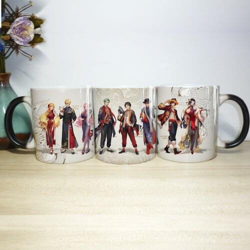 Chinese Style One Piece Luffy Mug 350ml Creative Ceramic Changing Color Mug Birthday Gift Milk Tea Mugs Drop Shipping