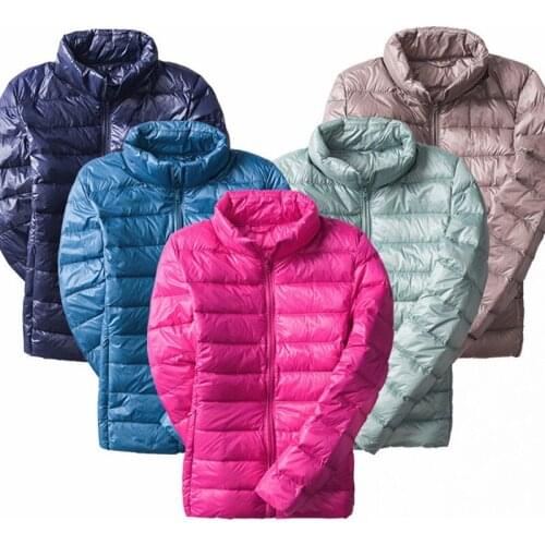 Women 90% White Duck Down Jacket Autumn Female Ultra Light Down Jackets Winter Slim Stand Collar Warm down jacket Outerwear