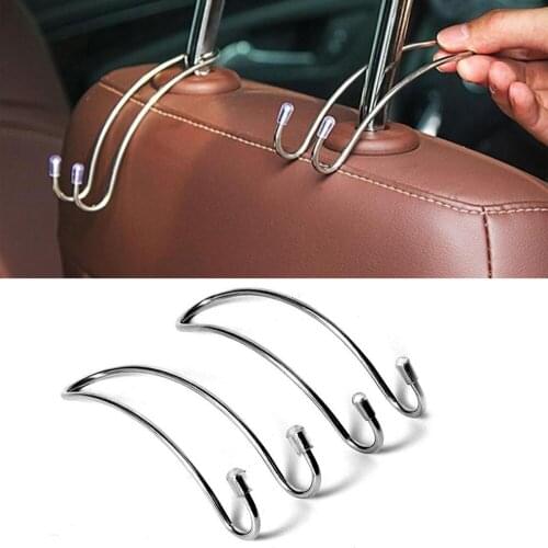 Multi-functional Car Seat Back Hooks Auto Shrink Headrest Hanger For Handbag Coat Storage Hanger Hook Organizer