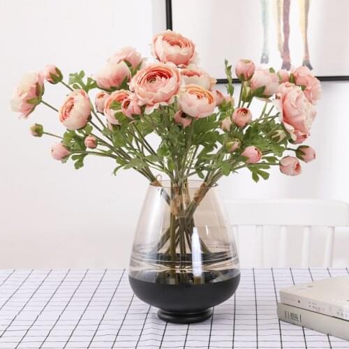 Simulation Dew Lotus Hand Tie 9 Head Flocking Camellia Artificial Flower Home Decoration Bouquet Shooting Fake Flower Prop