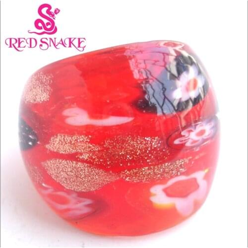 RED SNAKE Brand Fashion Ring Handmade Murano Glass Multifarious Rings RSMG0000#257
