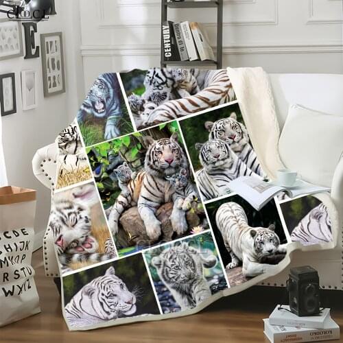 CLOOCL Fashion Animal Tiger Print Weighted Blanket for Bed Adult Quilts Throw Blanket Home Decoration Sofa Kids Thick Blanket
