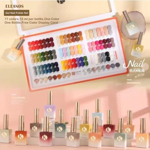 Eleanos 77 Colors Nail Gel Polish Set One Color One Bottle 15ML Need Top Coat Primer For Nail Salon Art Whole UV Led Gel Polish