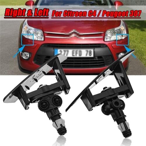 Car Headlight Water Spray Washer Nozzle Headlamps Left Right Cleaning Washer For Citroen C4 Car Washing Accessories Tools