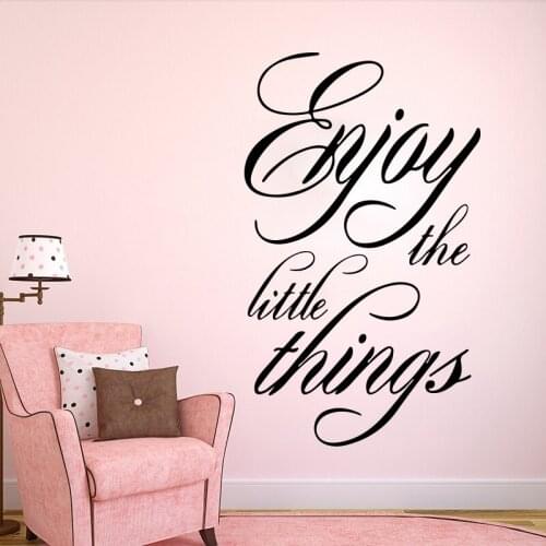 Enjoy The Little Things Quote Wall Sticker Kitchen Bedroom Family Love Quote Wall Decal Living Room Vinyl Home Decor