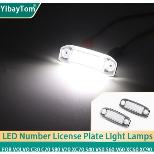 1 year warranty Durable White Canbus Rear License Plate Tag Light LED For VOLVO C30 C70 S80 V70 XC70 S40 V50 S60 V60 XC60 XC90