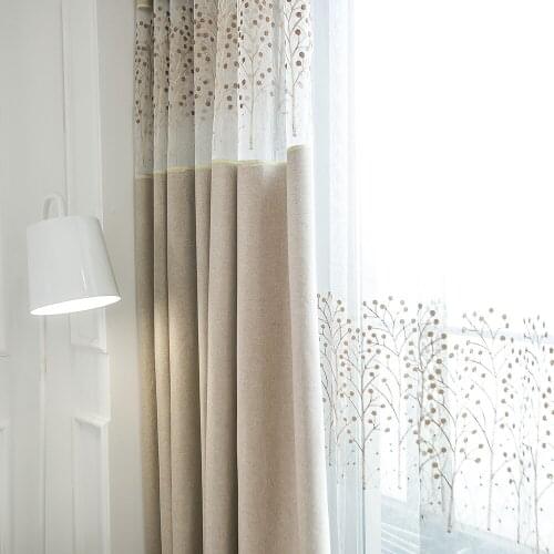 Seamless Gauze Splicing]curtains for Living Room Bedroom Modern Minimalist Thick Blackout Curtain Fabric