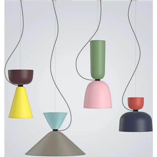 Modern Pendant Light Colored Aluminum Hanglamp For Dining Room Bedroom Cafe Bar Nordic Decor Home Loft E27 Luminaire Suspension