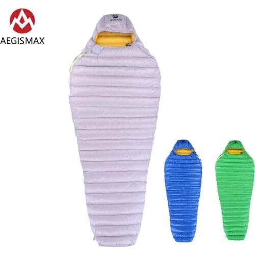 Aegismax Ultra Dry White Goose Down Sleeping Bags With Hood Mummy Type Outdoor Camp Hike Sleeping Gear Water Repellent Down