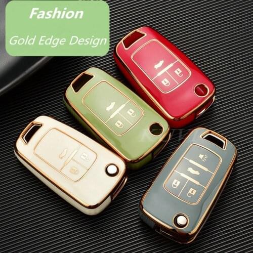TPU Car Folding Key Case Cover For Chevrolet Cruze Aveo Trax Sail Malibu Captiva Opel Vauxhall Astra J Corsa Insignia Mokka