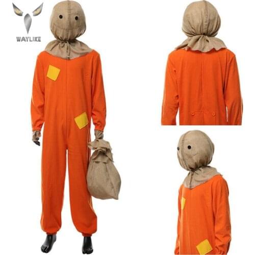Horror Trick 'r Treat Sam Cosplay Costume Mask Headgear Prop Horror Halloween Carnival Costume Kids Party Fancy Clothes Full Set