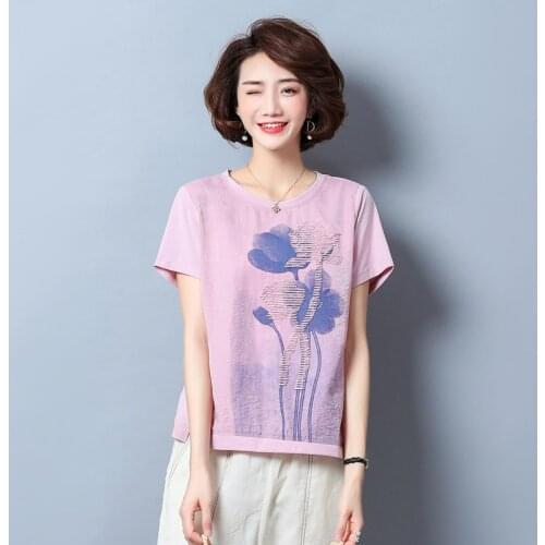 Women 2020 Summer Ink Printing Tee Shirt Femme Harajuku T Shirt Korean Tops Casual Camiseta Mujer