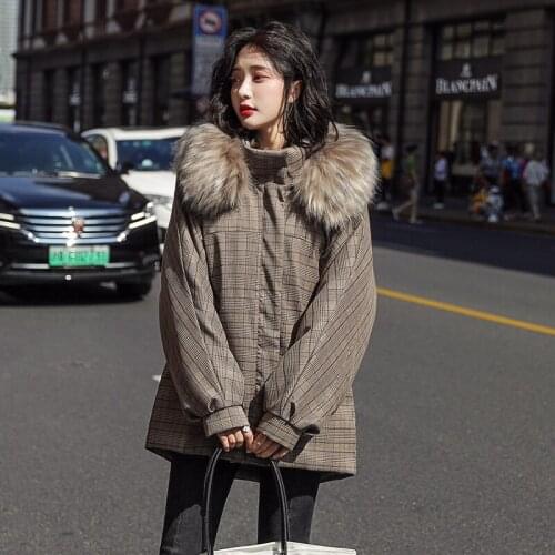 Fv1599 2019 new autumn winter women fashion casual warm jacket female coats woman parka Plus fur collar womens clothing