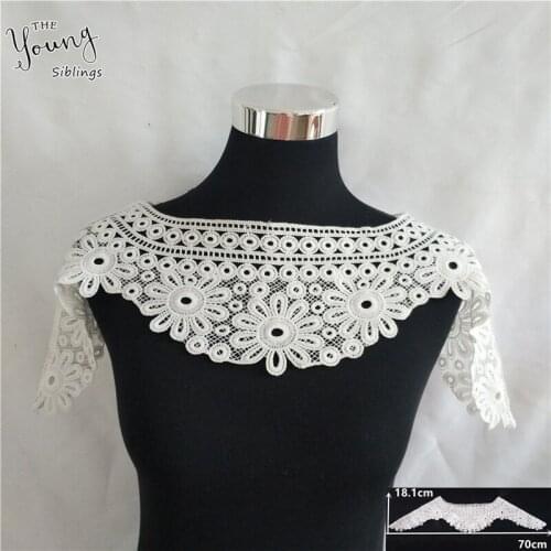 New arrive Knitted Lace Collar Embroidery Hollowed-Out Shawl Sewing lace Neckline Fabric DIY Dresses Accessories Craft supplies