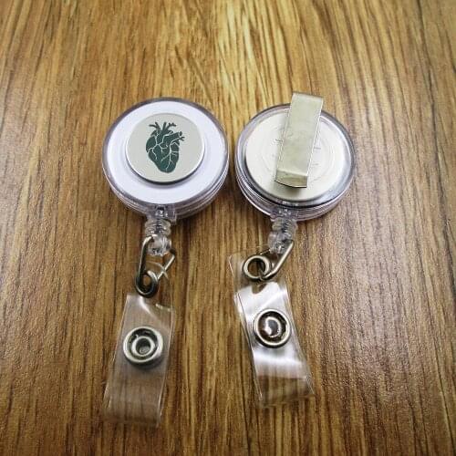 Anatomical Heart ID Badge Reel for Docter Nurse Teacher Student retractable recoil id badge holder work fun