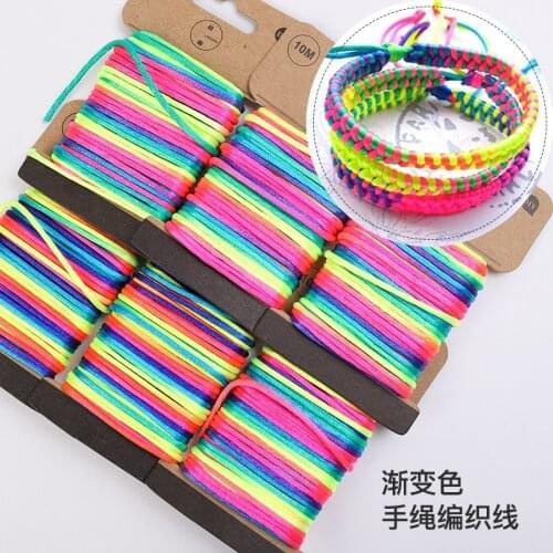 Colorful Gradient Hand Rope Braided Thread Hand DIY Hand Rope Bracelet Pendant Jewelry Decoration