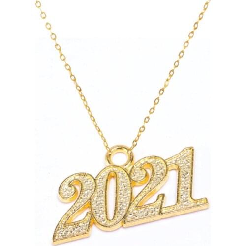 2021 2020 Birth Year Number Necklaces For Women Men Choker Special 2021 Number Pendant Necklace Memory Jewelry Party Colier Gift