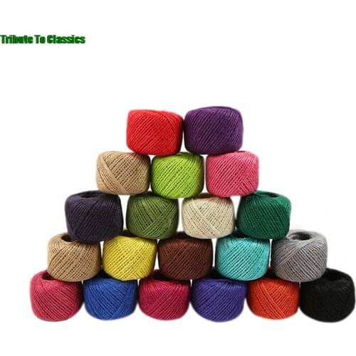 50 M/Roll Jute Twine Natural Sisal Rustic Tags Wrap Wedding Decoration Crafts Rope String Cord Events Gift 2mm