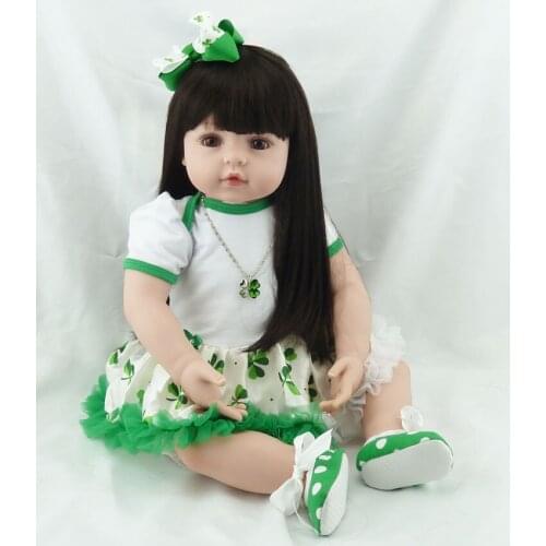 60cm Silicone Reborn Baby Doll Toys Lifelike Vinyl Princess Toddler bebe Doll reborn Bonecas Girl Birthday Gift Present