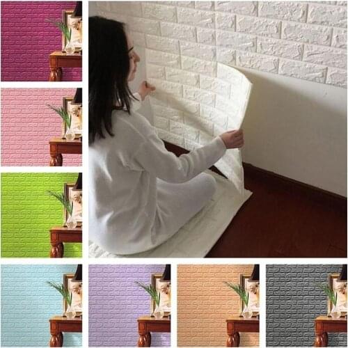 60x30cm Modern 3D Brick Pattern Decor Waterproof Wallpaper Wall Tile Sticker for Bedroom Living Room