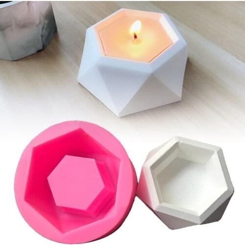 Diamond Surface Succulent Plant Flower Pot Silicone Mold DIY Candle Holder Molds Gypsum Cement Fleshy Pot Office Home Decor
