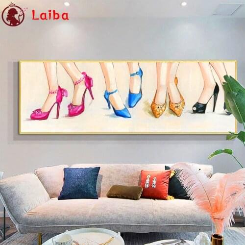 5D DIY Diamond Painting Abstract art, fashion womens high heels cross stitch mosaic full square/round diamond embroidery