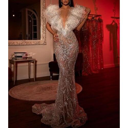 Ever Pretty Dress Elegant 2021 Evening Dress Bride Gown Lace&Sequins Robe de soir Suitable for Parties Plus Size Woman dresses