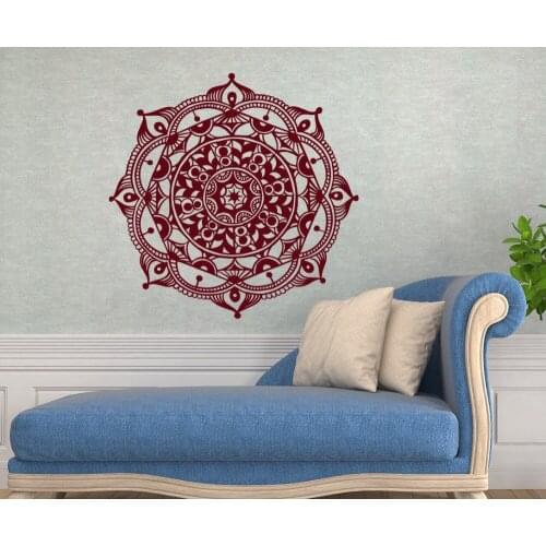 Bohemian Style Decal Mandala Flower Vinyl Wall Stickers Yoga Interior Removable Art Mural Beautiful Pattern Home Decor DIYSYY358