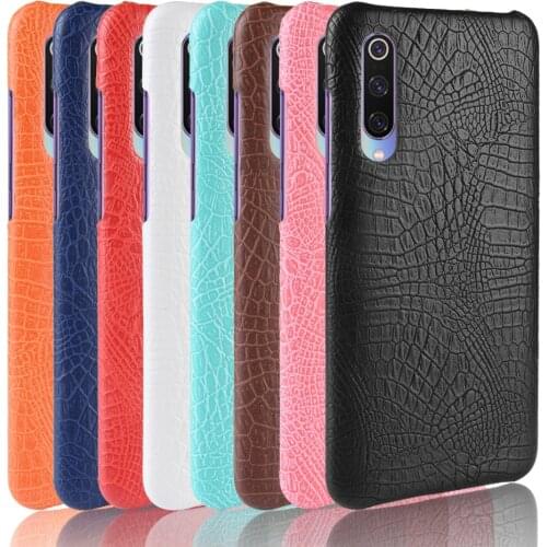 For Xiaomi Mi 9 Case Xiaomi Mi 9 Retro Luxury PU Leather Crocodile Skin Hard Fitted Cover For Xiaomi Mi9 Mi 9 Phone Bag Cases