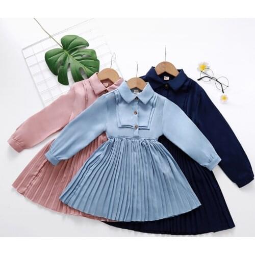 A-line Kids Dresses for Girl 2021 New Long Sleeve Spring Fall Toddler Princess Clothing 2 3 4 5 6 7 8 Year Children Outfits