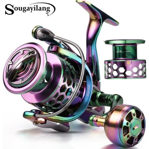 Sougayilang 12+1BB Spinning Reel 5.5:1/4.7:1 High Speed Max Drag 8Kg Aluminium Spool Full Metal Handle 2000-7000 Spinning Wheel