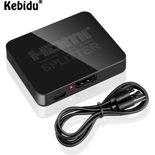 Kebidu HDCP 4K Full HD 1080p Video HDMI-compatible Splitter Switcher 1 in 2 Out Amplifier Dual Display For HDTV DVD PS3 Xbox