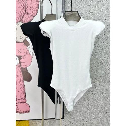 Fashion 2021SS Summer New Women High Quality Cotton Slim Bodysuits Rompers Ladies Casual Jumpersuits 2 Color Gdnz 5.12