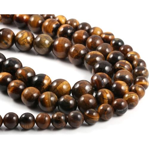 Natural Stone Yellow Tiger Eye Agat Beads Round Loose Beads For Jewelry Making DIY Bracelet Necklace Accessories Strand 15