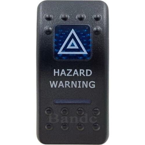 Cover Cap Only！Car Boat RV HAZARD WARNING Rocker Switch Cover Cap Blue Window Labeled Control Cap Accessories