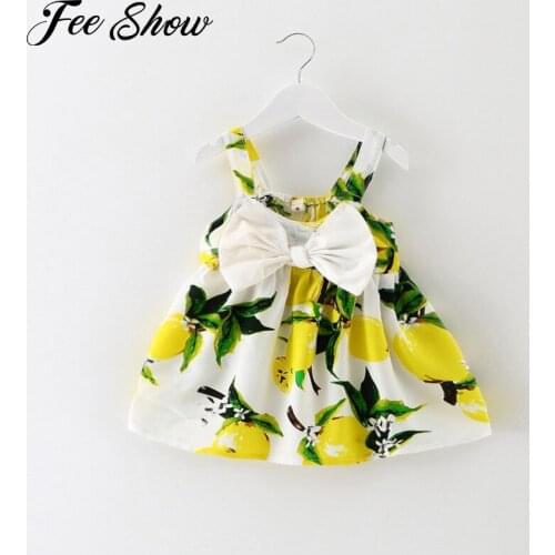 Summer Infant Baby Girls Princess Dresses For Baby Sleeveless Casual Beach Dress Bow Floral Print Sundress Dress Newborn Clothes