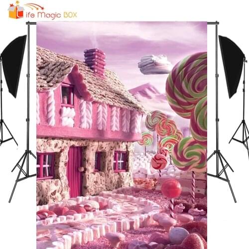 LIFE MAGIC BOX Candy House Photo Wallpaper Party Room Photography Background Photozone
