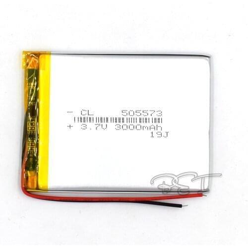 3000mAH 505573 Polymer Rechargeable lithium 3.7V Li-ion Liion Battery for GPS Cell phone Speaker MP3 MP4 Navigater Camera