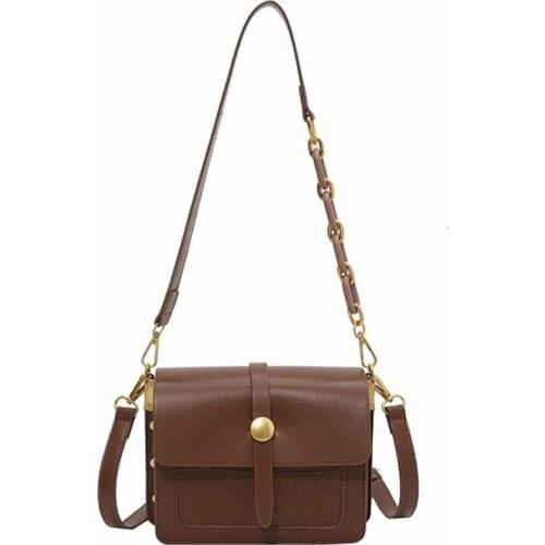 Small Rivet Shoulder Flap Bag Ladies Vintage Leather Crossbody Handbags for Women Luxury Brand Designer Chain Handbag Sac a Main